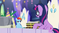 Rainbow Dash wearing a smug grin EGSB