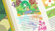 Wallflower's page with the girls' signatures EGFF