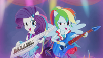 Rarity and Rainbow Dash rocking out EG2