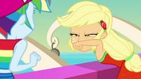 Applejack wipes her mouth with a glare EGSB