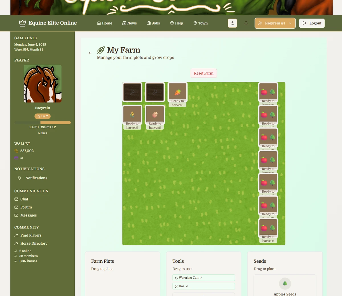 Farming | Equine Elite Online Wiki | Fandom