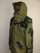 Left side view with the hood on