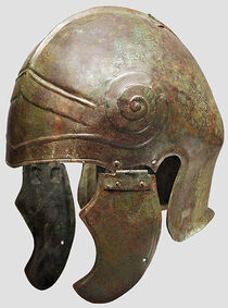 An authentic Attic helmet dated to 5th/4th century BC[1]