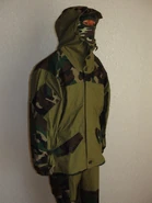 Right side view with the hood on