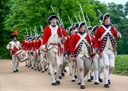 Reenactors portraying Regiment of Foot and composite company at Mount Vernon, 2016[5]