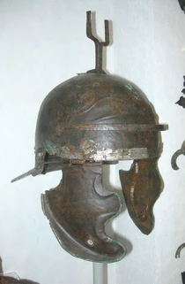 An iron helmet dated to the first half of the 1st century AD and catalogued by Robinson as Imperial Gallic F[1]