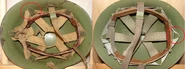Comparison between the M59 (Left) and M59/85 (Right) liners, note the rectangular retention washers on the M59 and the triangular on the M59/85, together with a couple of other minor differences these are quite easy to distinguish apart.[2]