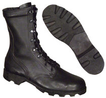Boots, Combat, Mildew And Water Resistant, Direct Molded Sole displaying the unique sole pattern[1]