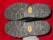 The replaced soles, note the vibram design which is very different from the original Portuguese design which was similar to the French pattern