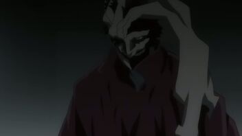 A man dressed as Proxy of Death from Ergo Proxy pictured at Wizard