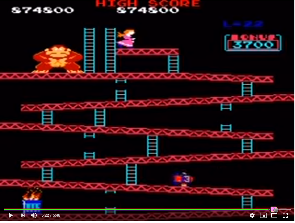 donkey kong arcade game screen