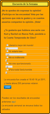 ¿Te gustaría que hubiera una serie con Kurt y Rachel en Nueva York, paralela a la Cuarta Temporada de Glee?