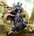 Ahkara, una caballera de la muerte draenei.