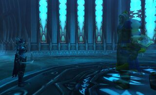 Sylvanas y Uther se encuentran en las Salas de la Reflexión.