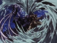 Escaflowne vs. a mass-produced Alseides unit (episode 9).