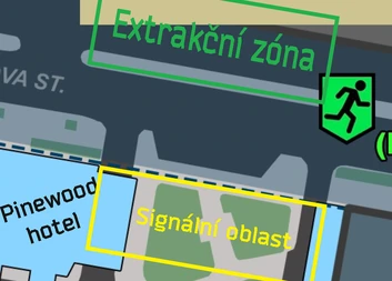 Mapa signální oblasti a extrakční zóny