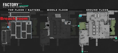Emplacement de la pièce indiqué sur la carte