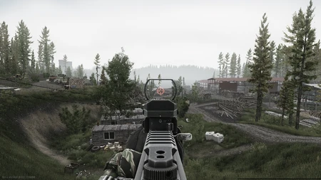 Circle + cross reticle in use