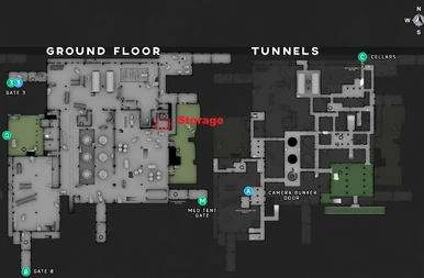 Storage room marked on map