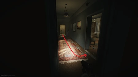 Chemin vers la salle avec les points d'apparitions