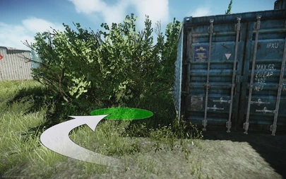 Le cercle montre l'emplacement exact où la caméra doit être installée