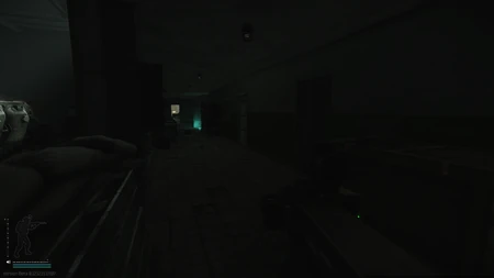 Door Location from the corridor, near the wooden crates