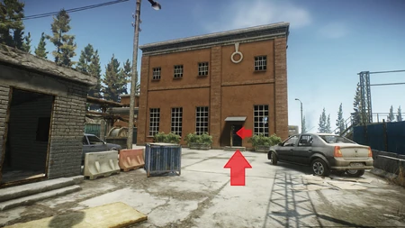 La centrale électrique montrant l'entrée principale. Entrez et tournez à gauche.