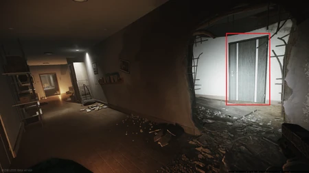 Breakthrough from apartment 34 to apartment 8 with the bedroom door