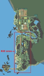 Kill area marked on map