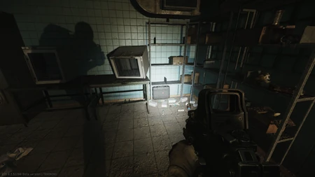 6: In the experiment's area, in the northeast corner on the floor