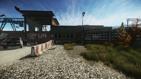 Building from outside the crane yard