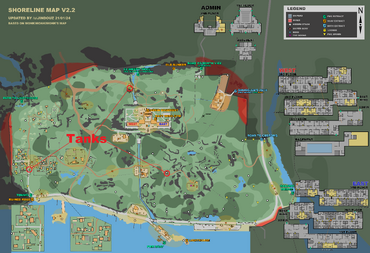 Emplacement des chars indiqué sur la carte