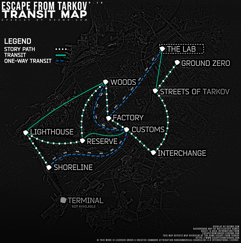 Map of Tarkov The Official Escape from Tarkov Wiki