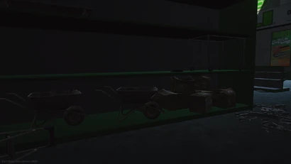 2 meter high shelve with boxes and loot spawns.