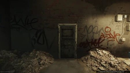 Porte de la pièce marquée