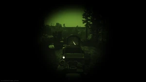 Reticle 3 with integrated IR laser and IR searchlight in use