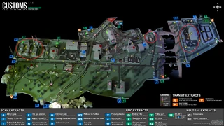 Customs spawns marked on map
