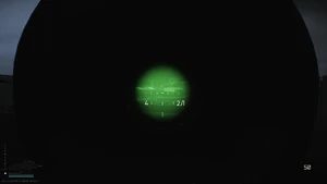 Reticle with eyecup in use (nighttime)