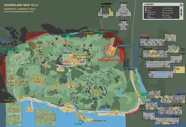 Smugglers' base and spawn locations marked on map