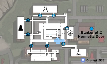 Emplacements indiqués sur le plan des souterrain