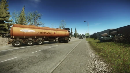 Tanker truck #4 behind the garages near the "Trailer Park" extraction