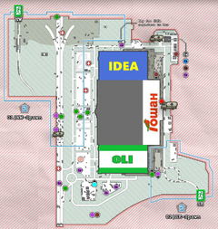 Emplacement de citernes indiqué sur la carte