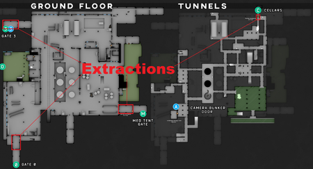 Extraction points marked on map (purple)