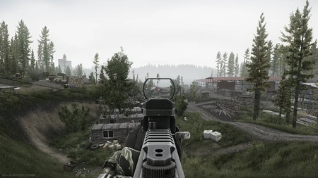 Small dot reticle in use