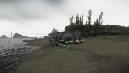 La cargaison située à coté du container gris