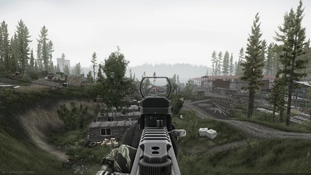 Cross + dot reticle in use