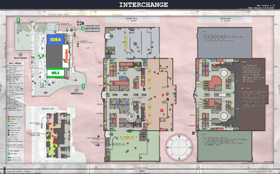 Map with Interchange spawn locations