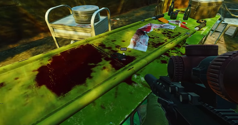 On the medical table at the USEC camp