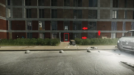 Way to apartment 63 from outside via house no. 3 staircase