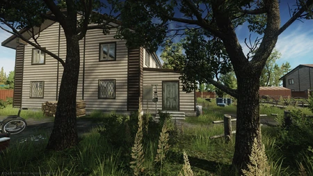 La villa recherchée vue de l'arrière avec porte arrière